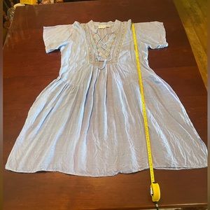 Dusty pink sleeveless linen dress